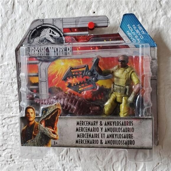 Jurassic World Fallen Kingdom: Mercenary & Ankylosaurus Action Figure Set Roar - Picture 4 of 8